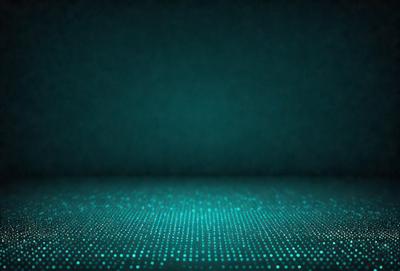 The primary subject of the image is a blue background with a pattern of green dots. The setting appears to be a dark room, and the visual style is a digital art or illustration. The dominant colors are blue and green, creating a calm and soothing atmosphere.