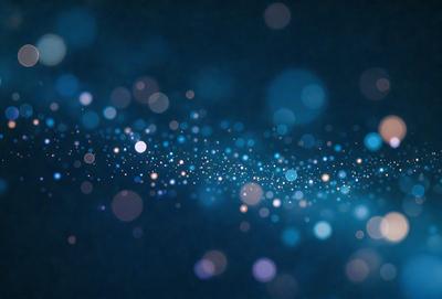 The primary subject of the image is a brightly lit, colorful background featuring a blue and purple hue. The setting appears to be a nighttime sky, with a few stars visible. The visual style of the image is a combination of a photo and digital art, creating a unique and vibrant atmosphere. The colors and mood of the image are lively and energetic, with the blue and purple tones adding a sense of depth and dimension to the scene.