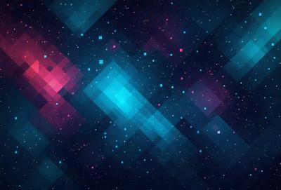 The primary subject of the image is a blue and purple patterned background. The setting is a space-themed environment, with a backdrop of stars and a blue and purple color scheme. The visual style is a digital art or illustration, creating a unique and vibrant atmosphere. The dominant colors are blue and purple, giving the image a sense of depth and a futuristic, otherworldly feel.