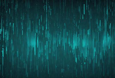 The primary subject of the image is a blue and green background with a pattern of light and dark blue lines. The setting is a dark blue background with a pattern of light and dark blue lines. The visual style is a digital art or illustration. The colors and mood are predominantly blue, with a sense of depth and contrast.