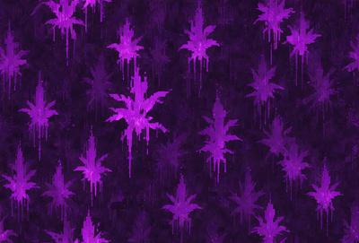 The primary subject of the image is a pattern of purple flowers. The setting is a purple background, which adds to the overall visual style. The flowers are depicted in a digital art or illustration format, creating a unique and vibrant atmosphere. The dominant colors in the image are purple and possibly some shades of pink, contributing to a calming and serene mood.