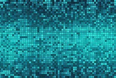 The primary subject of the image is a blue and green patterned background. The setting is a blue and green ocean, with a blue and green patterned background. The visual style is a digital art or illustration, creating a vibrant and colorful atmosphere. The dominant colors are blue and green, giving the image a calming and serene mood.