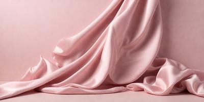 The primary subject of the image is a pink fabric, which is the main object, scene, or focus of the image. The setting or background is a white surface, and the visual style is a photo. The colors and mood of the image are predominantly pink, creating a warm and inviting atmosphere.