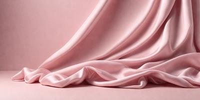 The primary subject of the image is a pink fabric, which is the main object, scene, or focus of the image. The setting or background is a pink surface, which complements the pink fabric. The visual style of the image is a close-up of the pink fabric, showcasing its texture and details. The colors and mood of the image are predominantly pink, creating a warm and inviting atmosphere.