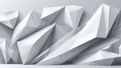 The primary subject of the image is a large, three-dimensional white sculpture. The sculpture is made of white geometric shapes, giving it a modern and abstract appearance. The setting is a white wall, which serves as the background for the sculpture. The visual style of the image is a combination of digital art and illustration, as the sculpture appears to be a digital creation or a hand-drawn illustration. The colors and mood of the image are predominantly white, giving it a clean and minimalist feel.