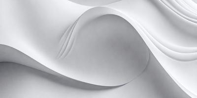 The primary subject of the image is a white paper with a curved design. The paper is folded and appears to be a piece of art or a decorative item. The setting is a white background, which highlights the paper's design. The visual style is a combination of a photo and a digital art, as the paper's design is intricate and well-defined. The colors and mood of the image are predominantly white, giving it a clean and minimalist appearance.