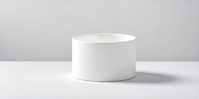 The primary subject of the image is a white bowl or cup, which is placed on a white surface. The setting appears to be a simple, minimalistic environment, with no additional objects or background visible. The visual style of the image is a close-up of the white bowl, emphasizing its shape and texture. The colors in the image are predominantly white, giving the scene a clean and uncluttered appearance.