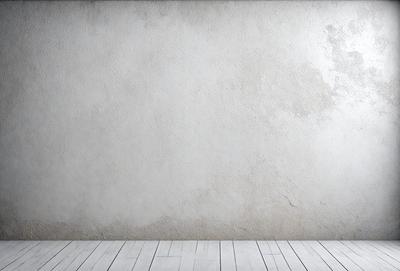 The primary subject of the image is a white wall with a large, empty space. The setting is a room with a white floor, and the visual style is a photo. The colors and mood of the image are predominantly white, giving it a clean and minimalist appearance.