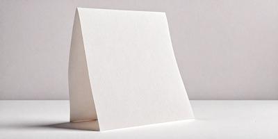 The primary subject of the image is a white cardboard box. The setting is a white table, and the visual style is a photo. The colors and mood of the image are predominantly white, giving it a clean and minimalist appearance.
