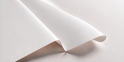 The primary subject of the image is a roll of white paper. The paper is unrolled and appears to be white in color. The setting is a table, and the visual style is a photo. The image has a clean and simple appearance, with no additional elements or colors.