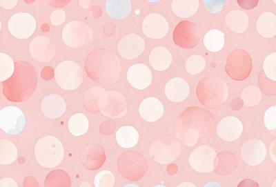 The primary subject of the image is a pattern of circles, which are pink and white in color. The setting is a pink background, and the visual style appears to be a combination of digital art and illustration. The dominant colors and overall atmosphere are pink and white, creating a soft and delicate appearance.