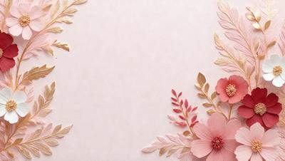 The primary subject of the image is a pink flower, which is the main focus of the scene. The setting is a white background, which provides a clean and minimalist appearance. The visual style is a combination of digital art and illustration, creating a unique and artistic representation of the flower. The dominant colors are pink and white, giving the image a warm and serene atmosphere.