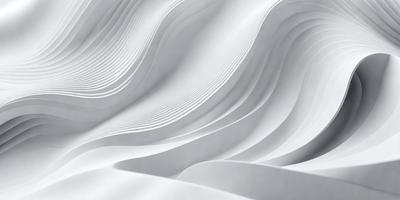 The primary subject of the image is a large, white, curved structure that resembles a wave or a mountain. The setting is a white background, which creates a clean and minimalist visual style. The image is a digital art or illustration, showcasing the artist's creativity and skill in designing the curved structure. The colors are predominantly white, giving the scene a calm and serene atmosphere.