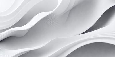 The primary subject of the image is a white, curved, and flowing sculpture. The setting is a white background, which creates a clean and minimalist appearance. The visual style is a combination of digital art and illustration, as the sculpture appears to be a digital creation. The colors and mood of the image are predominantly white, giving it a calm and serene atmosphere.