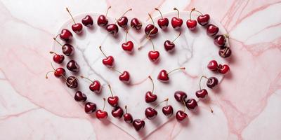 Cherries, Heart, Marble, Pink