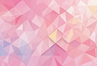 The primary subject of the image is a pink and white geometric pattern. The setting is a wall, and the visual style is a combination of digital art and illustration. The dominant colors are pink and white, creating a warm and inviting atmosphere.
