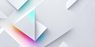 The primary subject of the image is a white paper with a blue triangle cut out of it. The setting is a white background, and the visual style appears to be a digital art or illustration. The colors and mood of the image are predominantly blue and white, creating a clean and minimalist appearance.