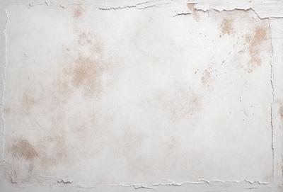 The primary subject of the image is a white sheet of paper with brown spots on it. The setting is a white background, and the visual style is a photo. The colors and mood of the image are predominantly white and brown, giving it a slightly aged or worn appearance.