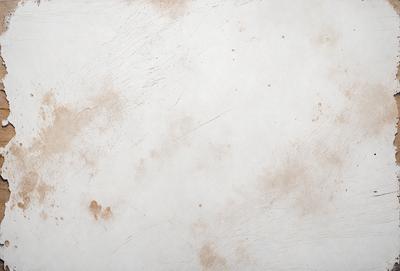 The primary subject of the image is a white wall with brown spots and streaks. The setting is a room with a white wall, and the visual style is a close-up of the wall. The colors and mood of the image are predominantly white and brown, giving it a slightly dirty or aged appearance.