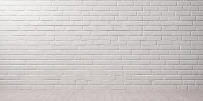 The primary subject of the image is a white brick wall. The setting is a white room with a wooden floor. The visual style is a photo of a brick wall. The dominant colors are white and the overall atmosphere is clean and minimalistic.