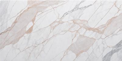The primary subject of the image is a marble tile with a brown and white pattern. The setting is a white background, which provides a clean and minimalist appearance. The visual style is a close-up of the marble tile, showcasing its intricate design. The colors and mood of the image are predominantly brown and white, giving it a classic and elegant feel.