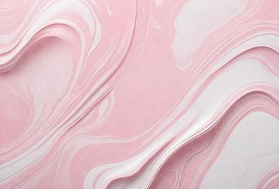 The primary subject of the image is a pink and white swirl pattern, which appears to be a painting or a digital artwork. The setting is a white background, which provides a clean and minimalist appearance. The visual style is a combination of painting and digital art, creating a unique and eye-catching design. The colors and mood of the image are predominantly pink and white, giving it a soft and elegant feel.