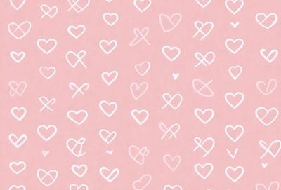The primary subject of the image is a pattern of hearts. The hearts are arranged in a pink background, creating a visually appealing and heartwarming design. The hearts are white, and they are scattered throughout the pattern, creating a sense of depth and dimension. The overall atmosphere of the image is warm, inviting, and full of love.