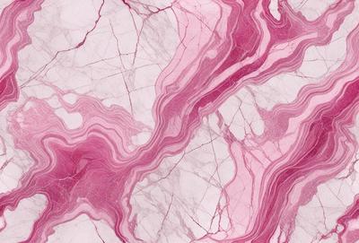 The primary subject of the image is a marbled surface, which appears to be a marble wall or a marble-like pattern. The setting is a room with a pinkish hue, giving the space a warm and inviting atmosphere. The visual style of the image is a close-up of the marbled surface, showcasing its intricate patterns and textures. The colors and mood of the image are predominantly pink, creating a sense of elegance and sophistication.