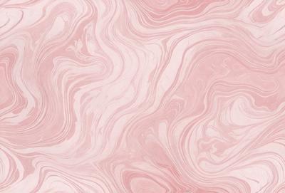 The primary subject of the image is a pink and white marbled wallpaper with a swirling pattern. The setting is a room with the wallpaper covering the walls. The visual style is a close-up of the wallpaper, showcasing its intricate design. The colors and mood of the image are predominantly pink and white, creating a warm and elegant atmosphere.