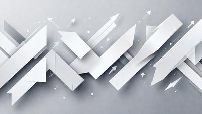 The primary subject of the image is a white arrow, which is the main object, scene, or focus of the image. The setting is a gray background, and the visual style is digital art. The colors and mood of the image are predominantly white, giving it a clean and minimalist appearance.