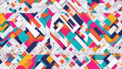 The primary subject of the image is a colorful, abstract design featuring a mix of blue, orange, and yellow colors. The setting is a white background, which provides a clean and minimalist appearance. The visual style is a combination of digital art and illustration, creating a vibrant and dynamic pattern. The overall atmosphere is lively and energetic, with the bright colors and intricate patterns capturing the viewer's attention.
