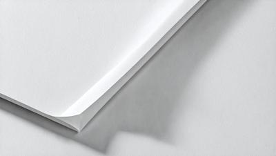 The primary subject of the image is a white piece of paper. The setting is a white background, which creates a clean and minimalistic appearance. The visual style is a close-up of the paper, showcasing its texture and details. The colors and mood of the image are predominantly white, giving it a calm and serene atmosphere.