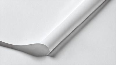 The primary subject of the image is a white sheet of paper. The setting is a white background, and the visual style is a photo. The colors and mood of the image are predominantly white, giving it a clean and minimalist appearance.