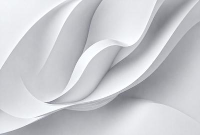The primary subject of the image is a white paper with a pattern of swirls and curves. The paper appears to be a creative art piece, possibly a collage or a drawing. The setting is a white background, which provides a clean and minimalist appearance. The visual style is a combination of artistic expression and digital manipulation, creating a unique and eye-catching design. The colors and mood of the image are predominantly white, giving it a clean and serene atmosphere.