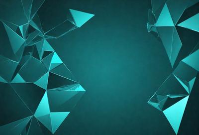 The primary subject of the image is a blue background with a pattern of triangles. The setting is a dark blue background, and the visual style appears to be a digital art or illustration. The dominant colors are blue and white, creating a calm and serene atmosphere.
