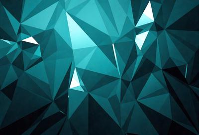The primary subject of the image is a blue and white geometric pattern. The setting is a dark blue background, which contrasts with the white and blue geometric shapes. The visual style is a combination of digital art and illustration, creating a unique and intricate design. The dominant colors are blue and white, giving the image a calm and soothing atmosphere.
