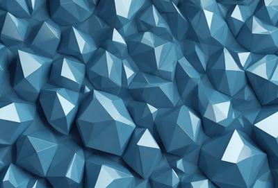 The primary subject of the image is a blue background with a pattern of blue and white geometric shapes. The setting is a blue background, and the visual style is digital art. The dominant colors are blue and white, creating a calm and soothing atmosphere.