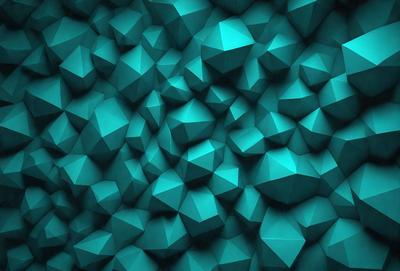 The primary subject of the image is a blue and green geometric pattern. The setting is a blue and green background, which creates a visually appealing and vibrant atmosphere. The visual style is a combination of digital art and illustration, showcasing the intricate design of the pattern. The dominant colors are blue and green, which evoke a sense of calmness and tranquility.