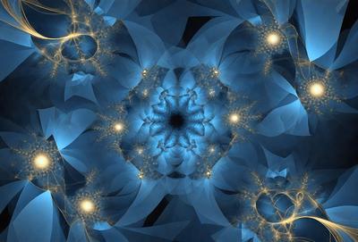 The primary subject of the image is a blue and yellow spiral pattern, which appears to be a digital art or illustration. The setting is a blue background, and the visual style is a combination of digital art and illustration. The colors and mood of the image are vibrant and energetic, with the blue and yellow colors creating a sense of movement and dynamism.