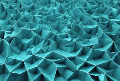 The primary subject of the image is a blue, geometric pattern. The setting is a blue background, which creates a visually striking contrast with the pattern. The visual style is a combination of digital art and illustration, giving the image a unique and artistic appearance. The dominant colors are blue and white, creating a calm and soothing atmosphere.