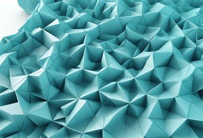 The primary subject of the image is a blue, geometric pattern. The setting is a blue background, which creates a visually appealing contrast with the pattern. The visual style is a combination of digital art and illustration, giving the image a unique and artistic appearance. The dominant colors are blue and white, creating a calm and soothing atmosphere.