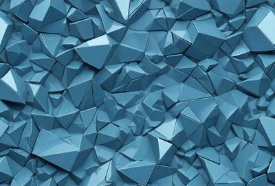 The primary subject of the image is a blue, geometric pattern made up of various shapes and angles. The setting is a blue background, which creates a visually striking contrast with the shapes. The visual style is a combination of digital art and illustration, as the shapes are intricately arranged and the overall composition is well-executed. The dominant colors are blue and white, giving the image a clean and modern appearance. The mood of the image is both artistic and visually appealing, with the geometric shapes creating a sense of