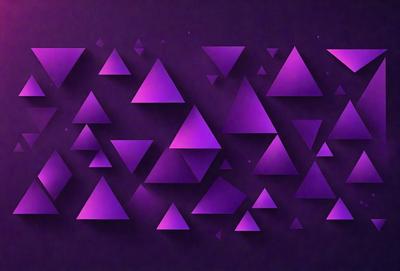 The primary subject of the image is a pattern of triangles, which are purple in color. The setting is a purple background, and the visual style appears to be a digital art or illustration. The dominant colors and overall atmosphere of the image are purple and dark, creating a moody and artistic feel.