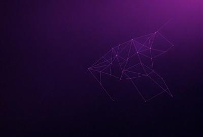 The primary subject of the image is a geometric pattern, which is displayed against a purple background. The pattern is composed of interconnected lines, creating a visually striking and intricate design. The setting or background of the image is a dark, purple space, which contrasts with the bright and complex pattern. The visual style of the image is a combination of digital art and illustration, as the geometric pattern is created using a computer-generated design. The colors and mood of the image are predominantly purple, which gives