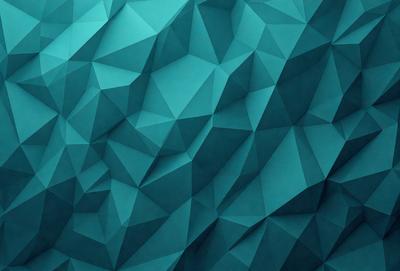 The primary subject of the image is a blue and white geometric pattern. The setting is a blue background, which creates a visually striking contrast with the pattern. The visual style is a combination of digital art and illustration, giving the image a modern and artistic appearance. The dominant colors are blue and white, creating a calm and soothing atmosphere.