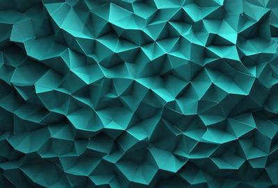 The primary subject of the image is a blue and green geometric pattern. The setting is a blue and green wall, which serves as the backdrop for the pattern. The visual style of the image is a digital art or illustration, as it features a complex and intricate design. The dominant colors in the image are blue and green, creating a calm and soothing atmosphere.