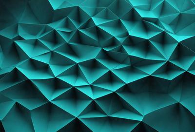 The primary subject of the image is a blue and white geometric pattern. The setting is a blue background, which creates a visually striking contrast with the pattern. The visual style is a combination of digital art and illustration, giving the image a modern and artistic appearance. The dominant colors are blue and white, creating a calm and soothing atmosphere.