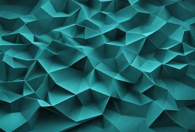 The primary subject of the image is a blue, geometric pattern. The setting is a blue background, which creates a visually striking contrast with the pattern. The visual style is a combination of digital art and illustration, giving the image a modern and artistic appearance. The dominant colors are blue and white, creating a calm and soothing atmosphere.