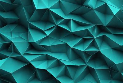 The primary subject of the image is a blue, geometric pattern. The setting is a blue background, which creates a visually striking contrast with the pattern. The visual style is a combination of digital art and illustration, giving the image a modern and artistic appearance. The dominant colors are blue and turquoise, which evoke a sense of calmness and tranquility.