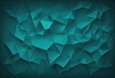 The primary subject of the image is a blue and green geometric pattern. The setting is a dark blue background, which contrasts with the bright colors of the pattern. The visual style is a combination of digital art and illustration, creating a unique and eye-catching design. The dominant colors are blue and green, giving the image a calm and soothing atmosphere.